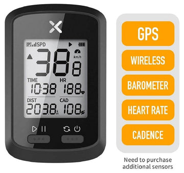 XOSS G+ Smart GPS Bicycle Computer, Bluetooth 5.0 Wireless Bicycle Speedometer Odometer ANT+ with LCD Display, Waterproof MTB Tracker Fits All Bikes Electric Bike (XOSS APP Support) - Imported from UK